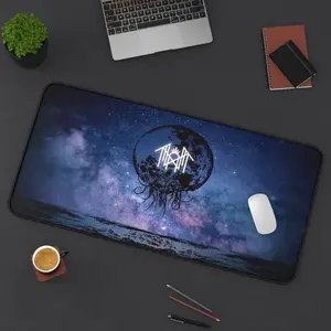 Customizable Desk Mat with Sleep Token Design 3mm Neoprene Anti-Slip Backing 12x18 12x22 31x15.5 Sizes Supplier Warranty Included