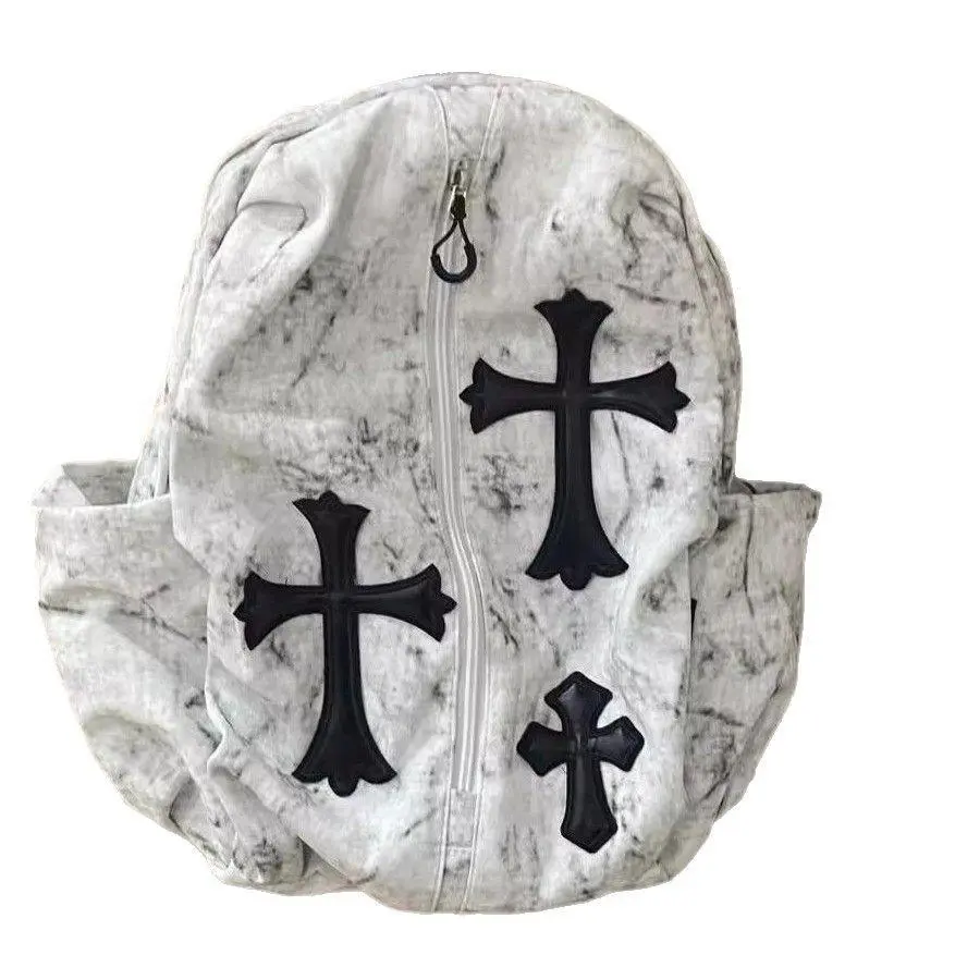 Cross Pattern Versatile Backpack, Large Capacity Durable Student Bag for Junior High, Senior High & College Students