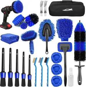 26 count  Detailing Brush Set,  Detailing Kit,  Detailing Brushes,  Cleaning Kit,  Windshield Cleaning Tool, Professional  Care kit -  Wash Brush kit for Interior Exterior Wheels