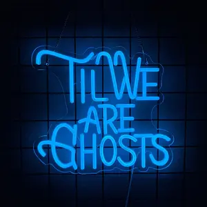 Til We Are Ghosts Neon Wall Decor, LED Halloween Party Gothic Wedding Sign Background, USB Powered Bedroom Living Room Home Decoration