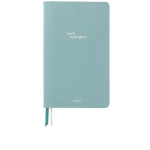Papier Work in Progress Soft Faux Leather Lined Notebook in Blue