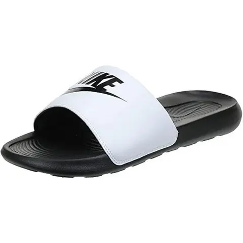 NIKE Men's Victori 1 Casual Open-Toed Slipper Shoes, Black/White Flipflop Slide Sandals (CN9675-005)