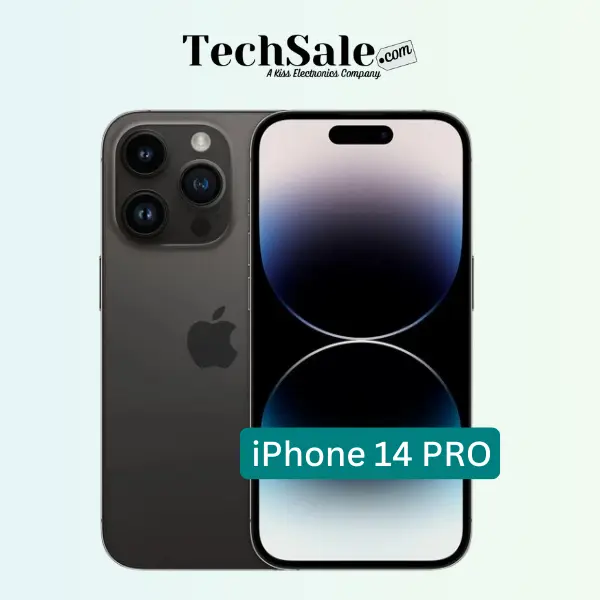 Refurbished iPhone 14 Pro Smartphone (6.1 in, A16 Bionic) - Fully Unlocked for Any Carrier, LCD Display, Eco-Friendly, Charging Chord Included, 1-Year Warranty, Excellent Condition