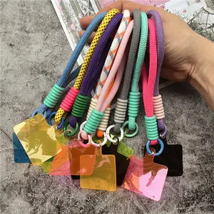 Wrist Strap for Phone Contrasting Colors Lanyard Keys Metal Keyring Accessories With Patch Cellphone Charm Luxury Hand Strap