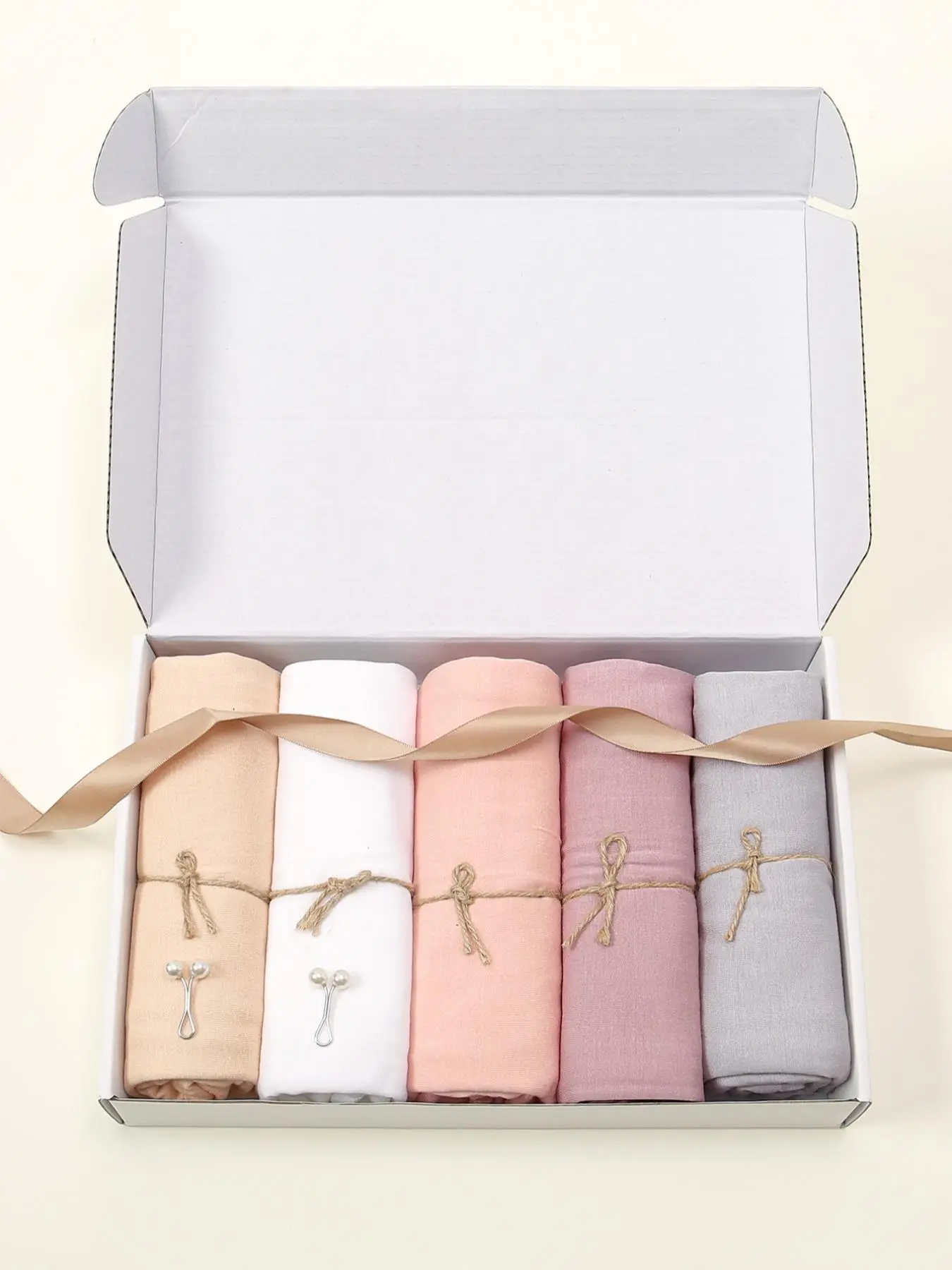 5-Piece Women's Muslim Hijab Scarf Set, Soft Comfortable Long Shawl, Fashion Versatile Headscarf, Perfect Gift for Holidays & Daily Wear