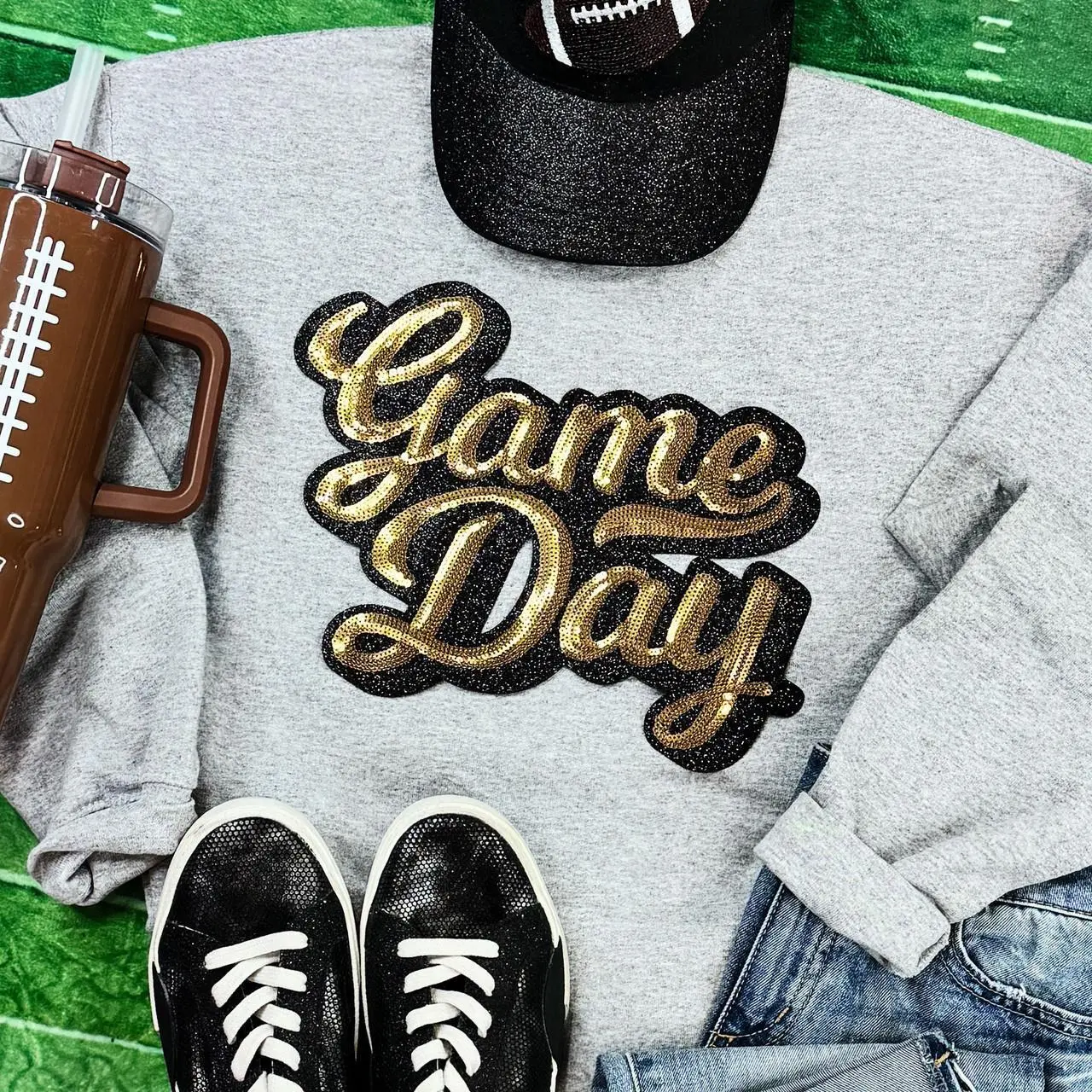 Sequins Gold Game Day Patch