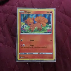 Vulpix Basic Card with Gnaw 10 and Singe Features for Pokemon Trading Card Game
