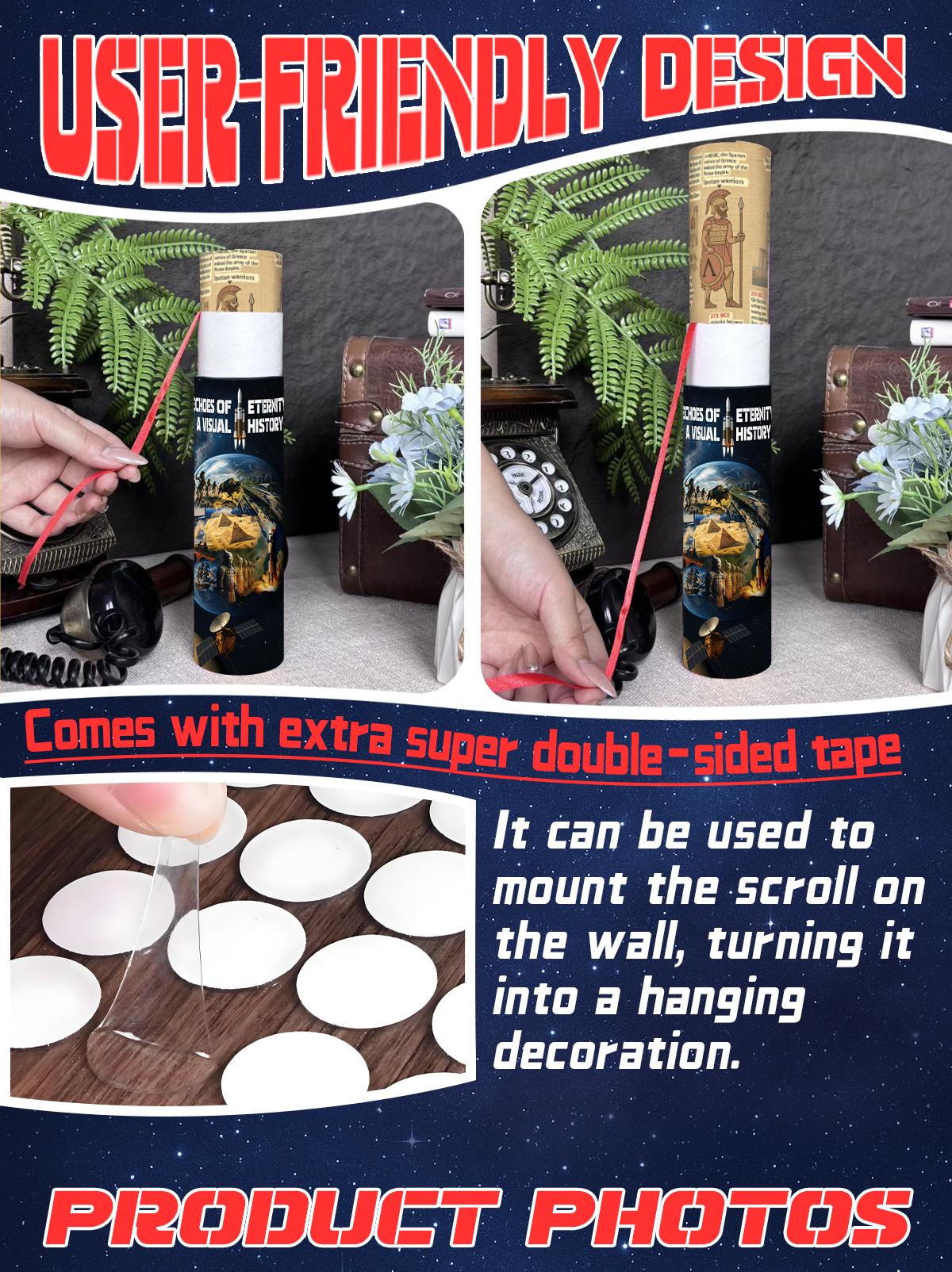 World History Timeline Scroll Illustrated World History Chart 2 Meter History Poster with 300 Plus Knowledge Points from Prehistory to Modern Era Major Events Timeline for Kids Teens Adults Classroom Homeschool Wall Decor with Solar System Backside