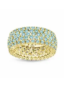 Sterling Silver Aquamarine CZ Yvonne Ring