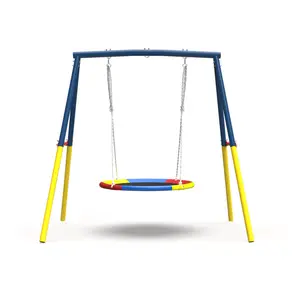 ARCH Flying Saucer Swing Set with Heavy Duty A-Frame Metal Swing Stand, Full Steel, Outdoor for Kids, Backyard, Playground, Outdoor
