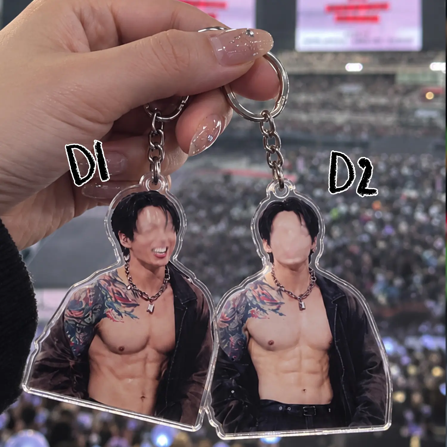 [Buy 5 Get Freeship] Hot JK Keychain, Layered Acrylic Keychain, K-pop Style Accessory