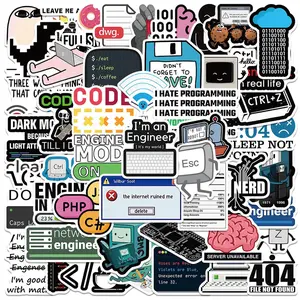 50PCS Programming Stickers Gifts for Developers Programmers Hackers Engineers, Program Stickers for Laptop Computer Water Bottles Luggage Vinyl Waterproof Decals