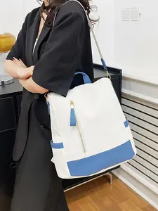 Stylish Travel Backpack With A Trendy Color-Block Design. Can Be Worn As A Shoulder Bag Or Backpack. This Multi-Functional Casual Backpack Features Multiple Compartments And Makes A Perfect Valentine's Day, Birthday, Or Anniversary Gift For Friends And Fa