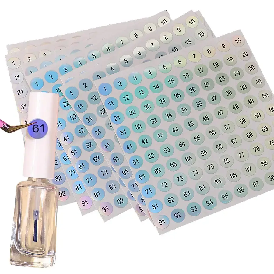 1/5/10Pcs Waterproof Nail Polish Number Stickers Labels for Gel Lacquer Lipstick Bottles & Tips Manicure Display Marking Tool