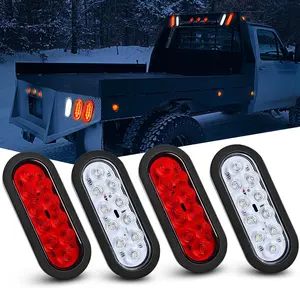 Nilight 4PCS 6" Oval LED Trailer Tail Lights with 10 LED Brightness, Flush Mount Grommets & Plugs, Reverse Backup Light for RV, Truck, Led Backlights