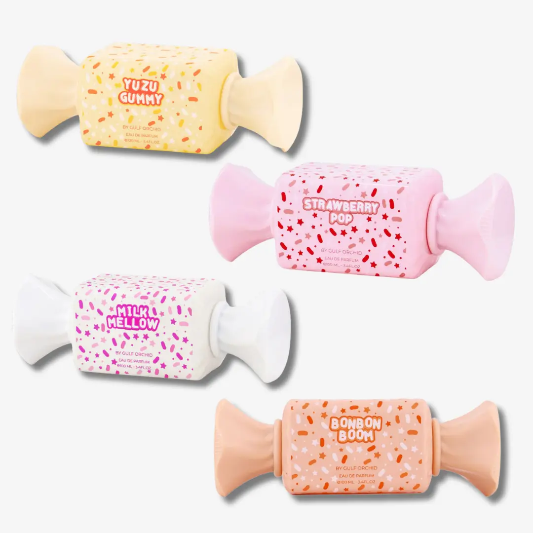 Gulf Orchid Bon Bon EDP Collection Bundle of 4 x 100ml Bon Bon Boom + Strawberry Pop + Milk Mellow + Yuzu Gummy