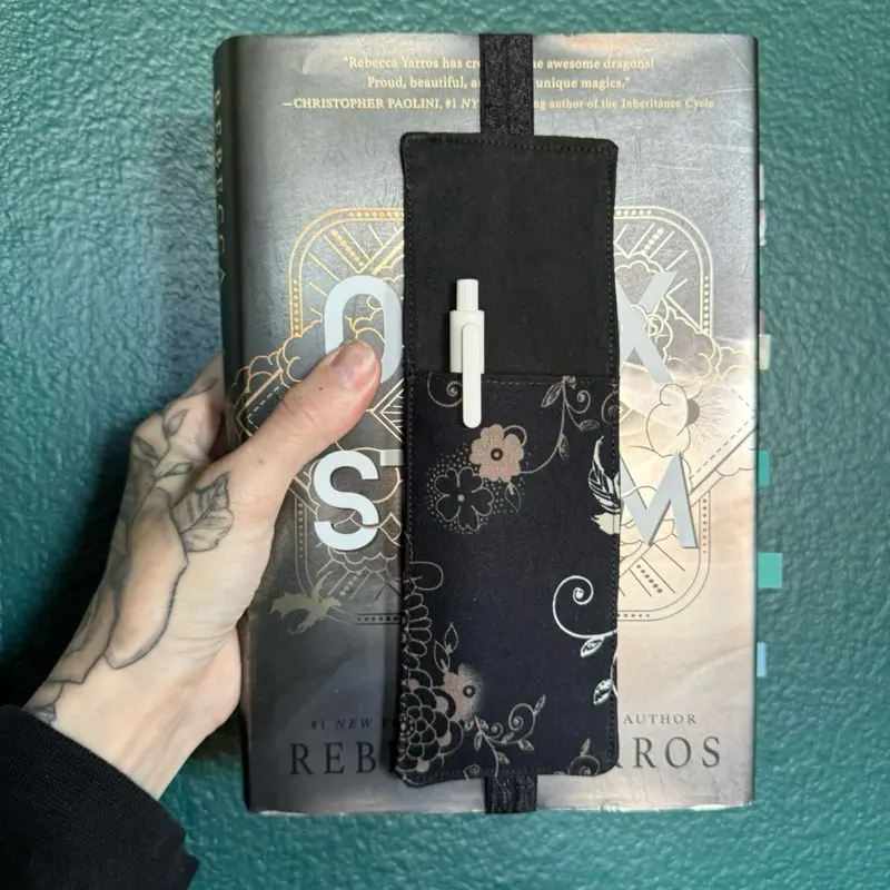 Elastic Pen Bookmark holder for book, notebook, journal - handmade