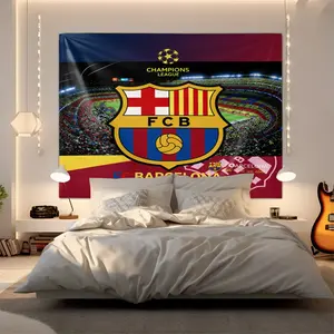 Barcelona Football Club printed pattern home decor cat print tapestry, Wall Hanging Tapestry, fashionable room flag, unique wall art in living room and bedroom, perfect gift for cat enthusiasts