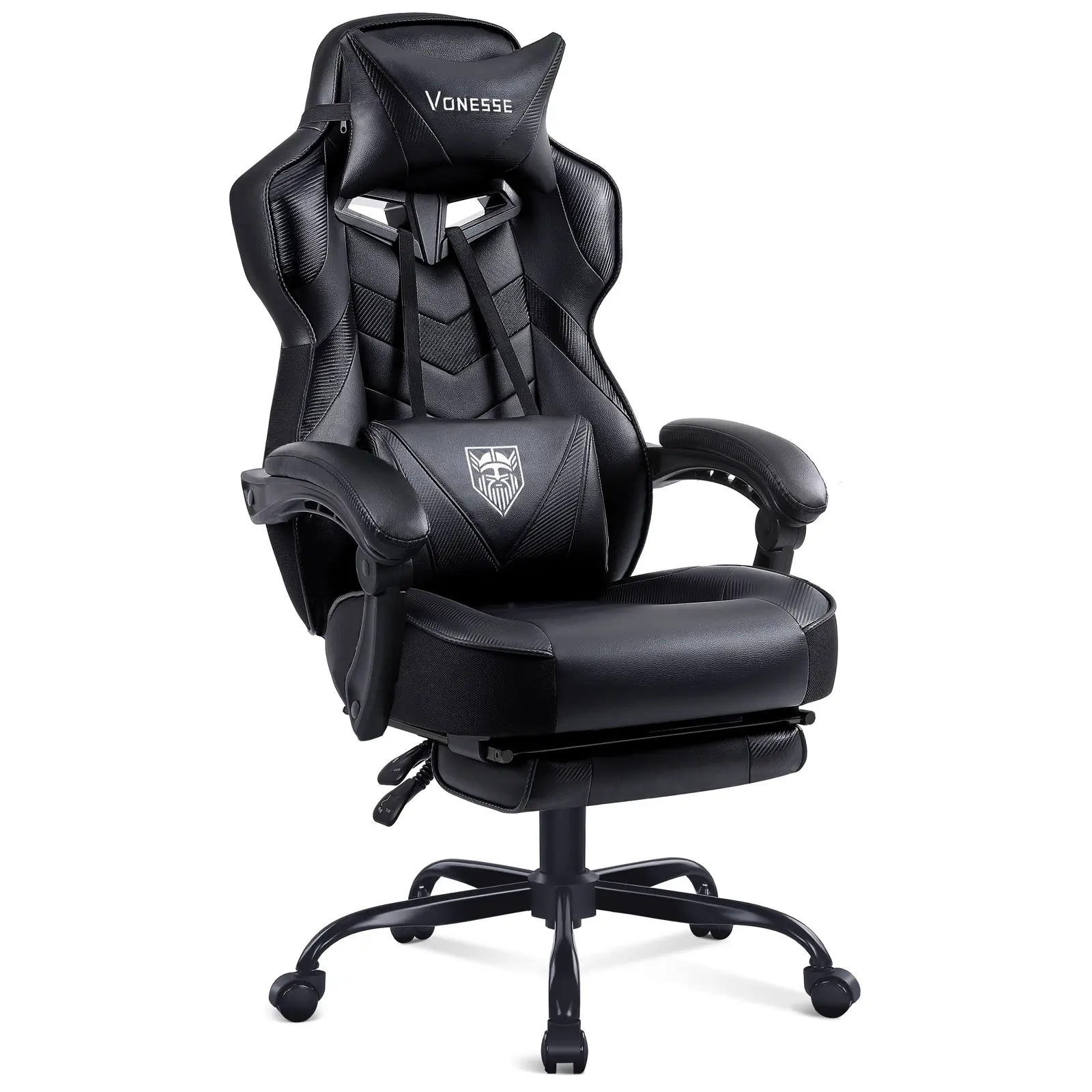 VONESSE Gaming chair with footrest Recliner Adult computer chair with massage chair Adjustable lumbar cushion Large and tall, ergonomic office gaming chair for heavy racing recliners V3028A gamingchairs Reclining summervibes