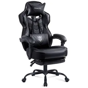 【 Today's flash sale】VONESSE Gaming chair with footrest Recliner Adult computer chair with massage chair Adjustable lumbar cushion Large and tall, ergonomic office gaming chair for heavy racing recliners V3028A gamingchairs Reclining