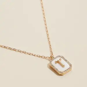 Initial Shell Adjustable Charm 16" Necklace - Available in 16 Assorted Letters A to T