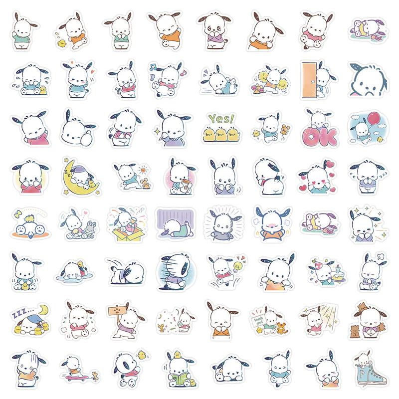 64 PCS Sanrio Waterproof Stickers - Pacha Dog & Puppy