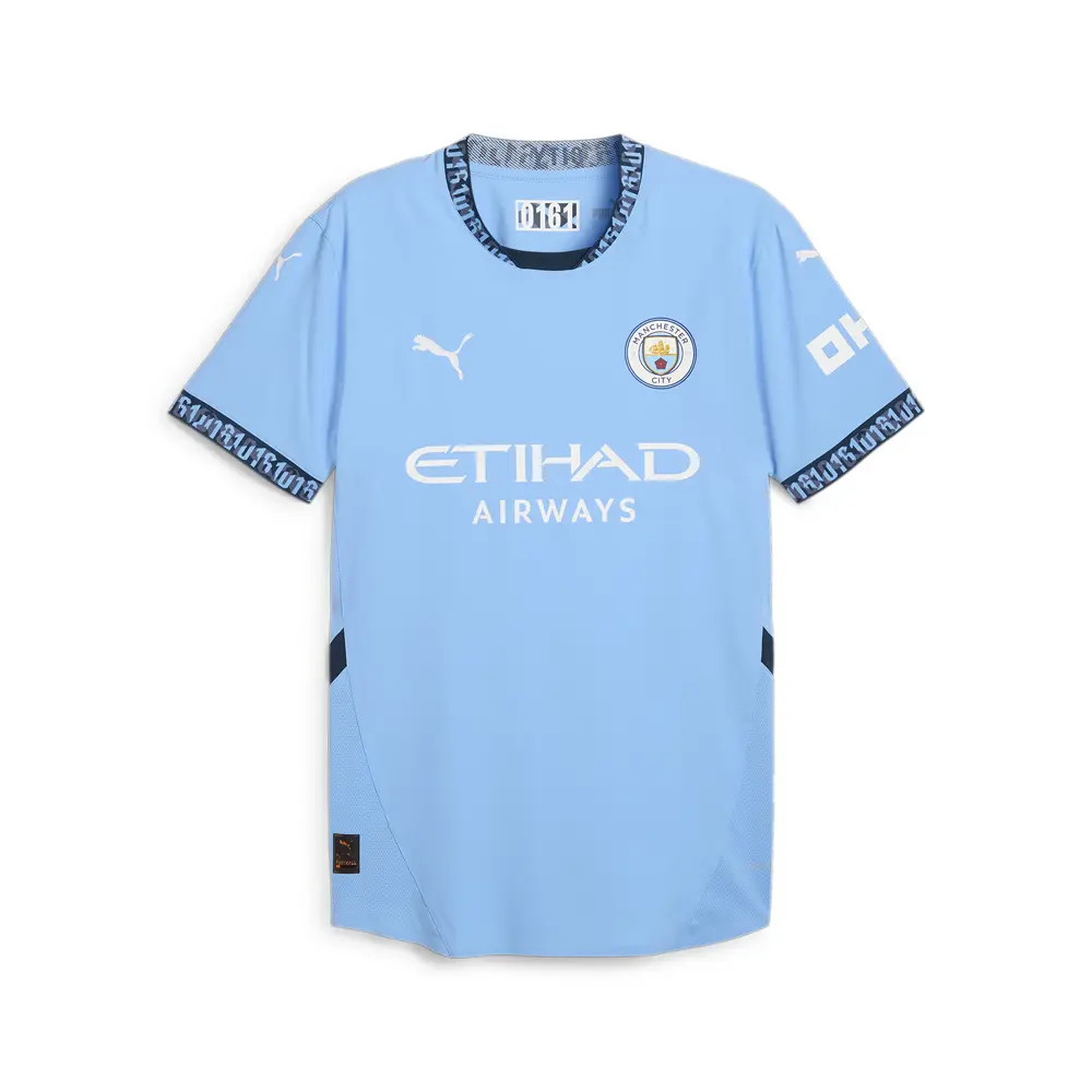 PUMA Mens Manchester City F.C. Home Crew Neck Short Sleeve Jersey Casual - Blue