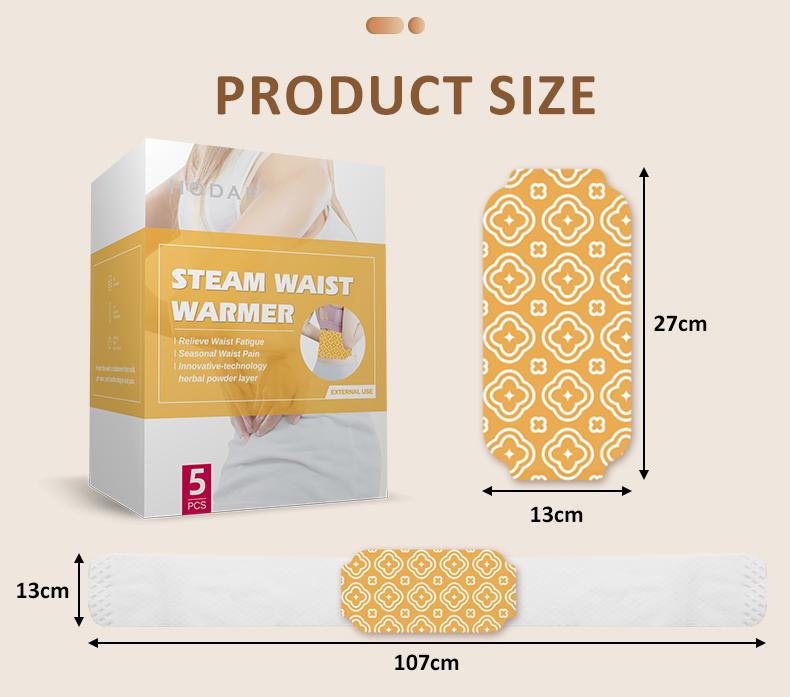 Steam waist warmer patch Waist heat pack for pain relief Heated waist therapy patch 8H long-lasting heat Office worker waist warmer