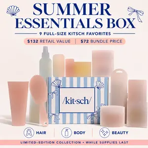 Kitsch Summer Essentials Box | 9 Full-Size Products - Air Dry Cream, Sea Salt Spray, Hair Accessories & Beauty Favorites