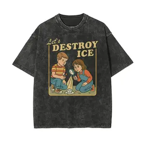 Let’s Destroy ICE Shirt, Retro Protest Tee, Satirical Graphic T-Shirt, Subtle Abolish ICE Shirt, Anti ICE Tee, Oversize Unisex Washed T-Shirt for Women and Men's Unisex Fit  Oversize Streetwear Menswear  Super Soft