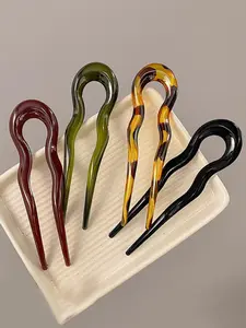 Elegant U-Shaped Hair Accessories Set, Includes Wave Hair Sticks & New Oriental Style, Perfect for Stylish Updos, Fashionable Hair Decorations