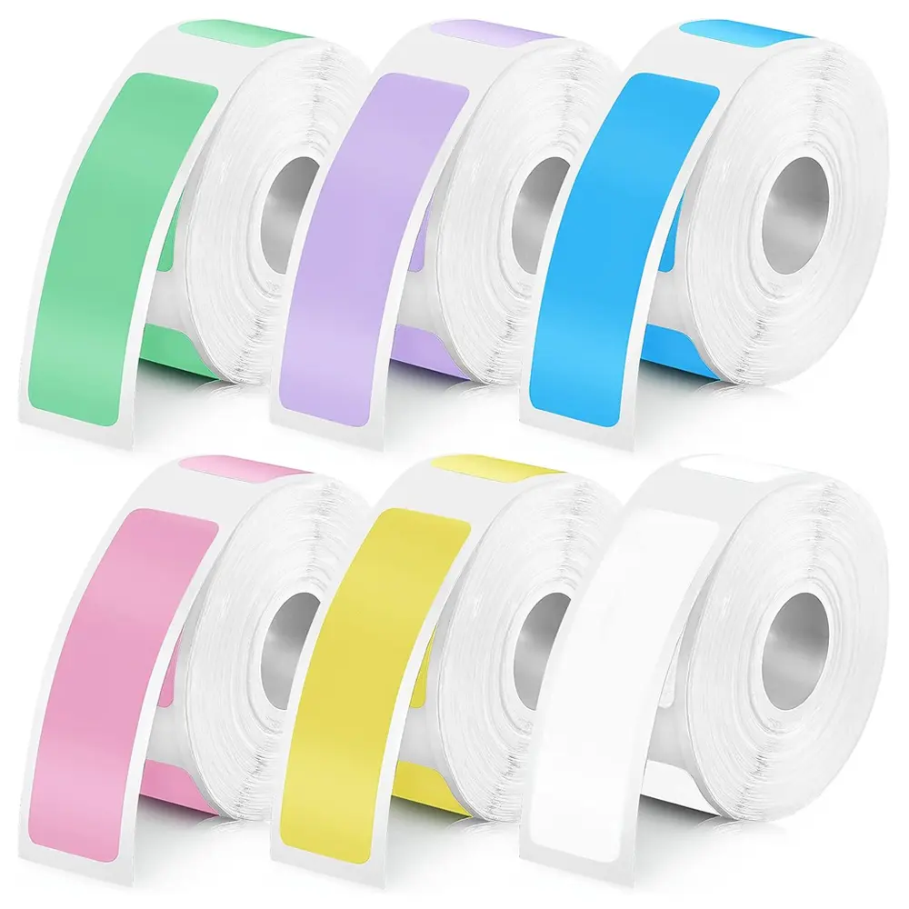 12 Pack Multi Color Thermal Labels for Phomemo D30 iEager L11 1920 Pcs Waterproof Stickers Rainbow Refill Set for Home Organization