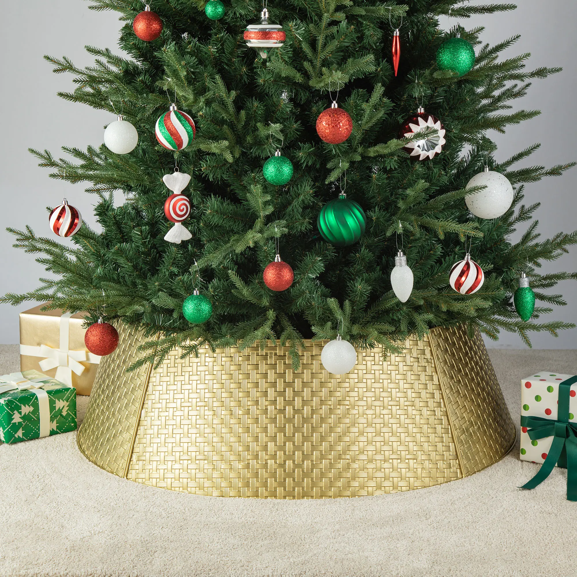Glitzhome 40.5"D Metal Weave Tree Collar (KD)
