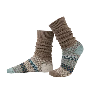 Solmate Socks Driftwood Slouch Socks - Mismatched, Recycled Cotton, Made in USA