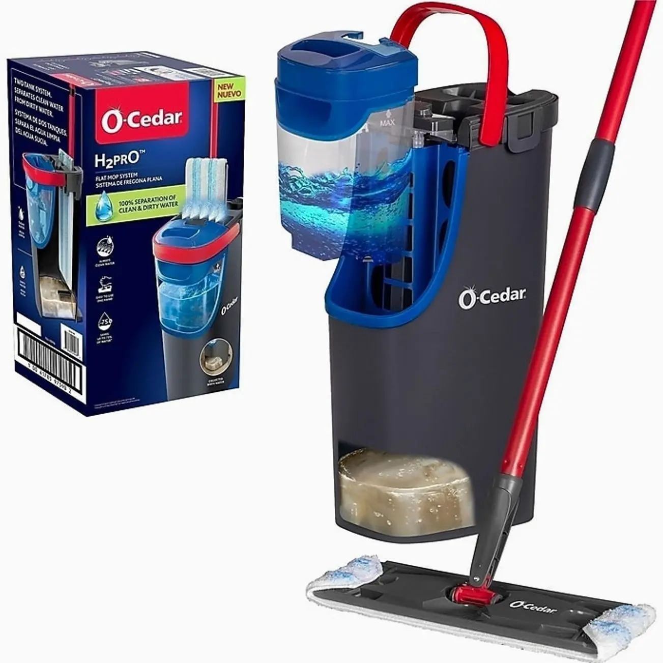 O-Cedar H2prO Microfiber Roller Mop & Bucket Kit, Multicolored (175765)
