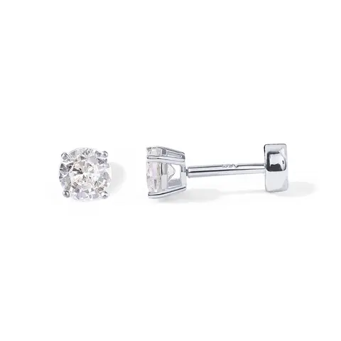 PAVOI 14K Gold Plated Sterling Silver Cubic Zirconia Stud Earrings for Women | Small Flat Back Earrings | Cartilage & Helix Piercing Jewelry