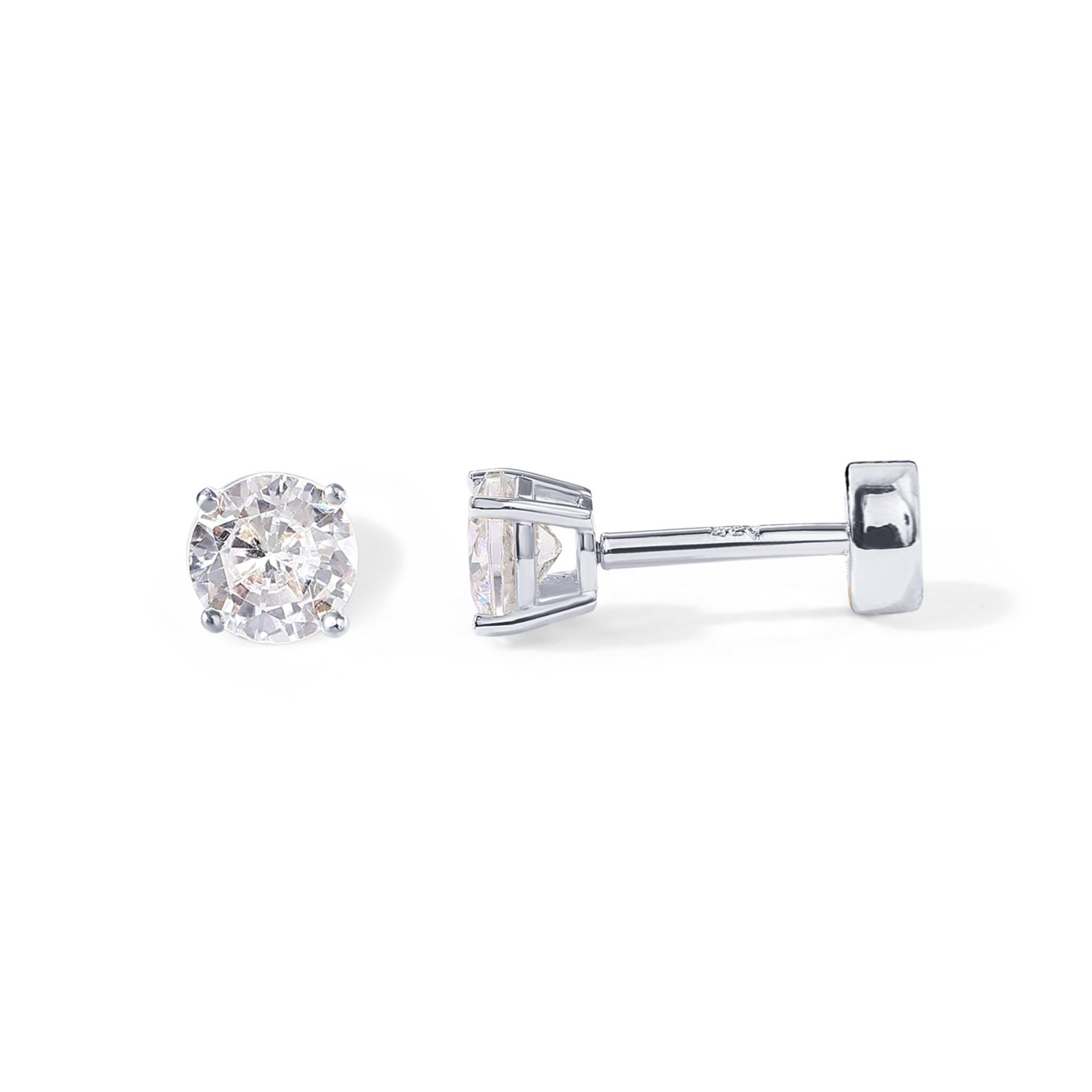 PAVOI 14K Gold Plated Sterling Silver Cubic Zirconia Stud Earrings for Women | Small Flat Back Earrings | Cartilage & Helix Piercing Jewelry