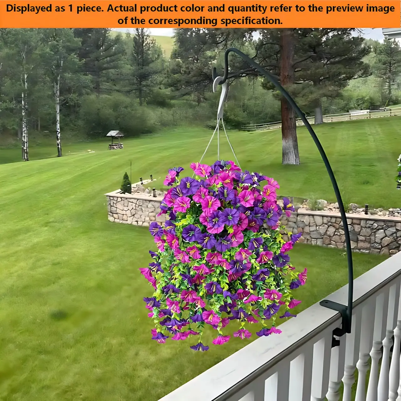 4Pcs UV Resistant Artificial Morning Glory Vines, Realistic & Vibrant, Fake Hanging Plants