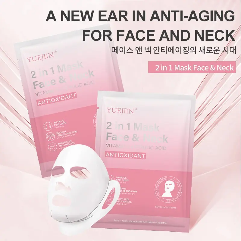 New Facial Neck V Face Hydrating Mask, 1 Box 10 Sheets, Unisex Moisturizing Sheet Mask, Skin Repair Daily, All-Season Skincare Essential, Moisturizer, Moisture, V Line Mask, Beauty Face Mask