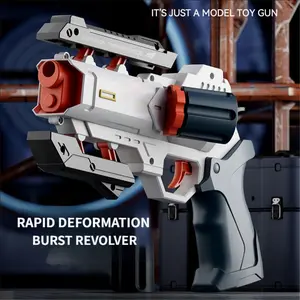 Rapid Deformation Burst Revolver With 30 EVA Soft Bullets & 20 Flat-Head EVA Bullets Handheld Pneumatic Blasting Toy Gun | Valentine's Day gift