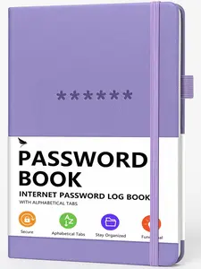 Password Book with Alphabetical Tabs  Hardcover Internet Address & Password Organizer  Password Keeper Notebook for Computer & Website  5.2 x 7.6" (Lavender)