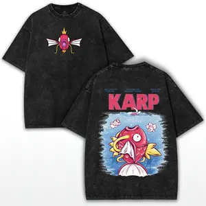 KARP Jaws Parody Vintage T-Shirt | Acid Wash Oversized Graphic Tee | Funny Anime Streetwear for Fans | Premium Heavyweight Cotton Merch, Looks Good, Feels Better, Clean Look, Goes with Anything