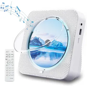 CD Player Portable  5.1 Desktop CD Player with HiFi Sound Speakers,Remote Control,Dust Cover,LED Display,Boombox FM Radio,USB/AUX for , (White)