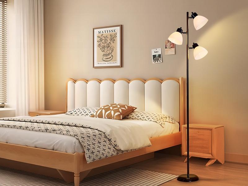 Modern Tree Floor Lamp for Living Room Bedroom, Tall Pole Standing Lamps with 3 Adjustable Rotating Heads for Office, Decor Corner, Reading Indoor, 3 Bright Lights LED Bulbs Included (Black)
