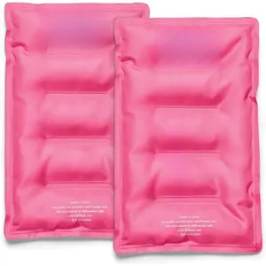 Cool Coolers by 2 Pack XL Soft Ice Packs for Cooler, Flexible Stretch Nylon, Lunch Box Ice Packs, Large Reusable Freezer Packs, Hot Pink