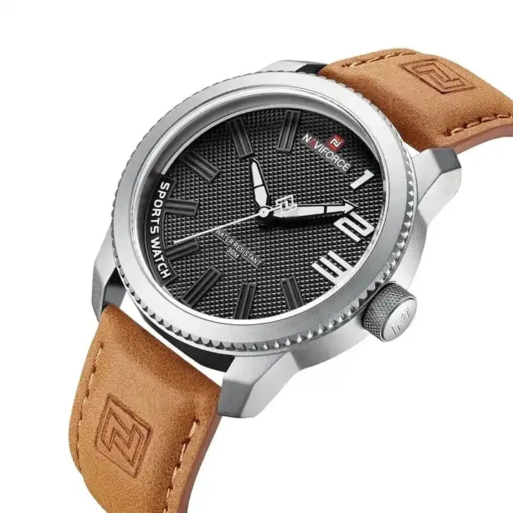 NAVIFORCE Watch 9202 Fashion Casual Men Watches Luxury Leather Strap Quartz Clock Sports Waterproof Minimalist Man Wristwatches