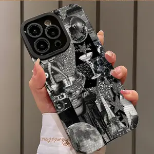 Silver Color Shiny Paris Eiffel Tower Design Shockproof Ultra-Thin Phone Case Cover for iPhone 17/16/15/14/13/12/11/plus/pro Max, Dust-Proof & Stylish Gift