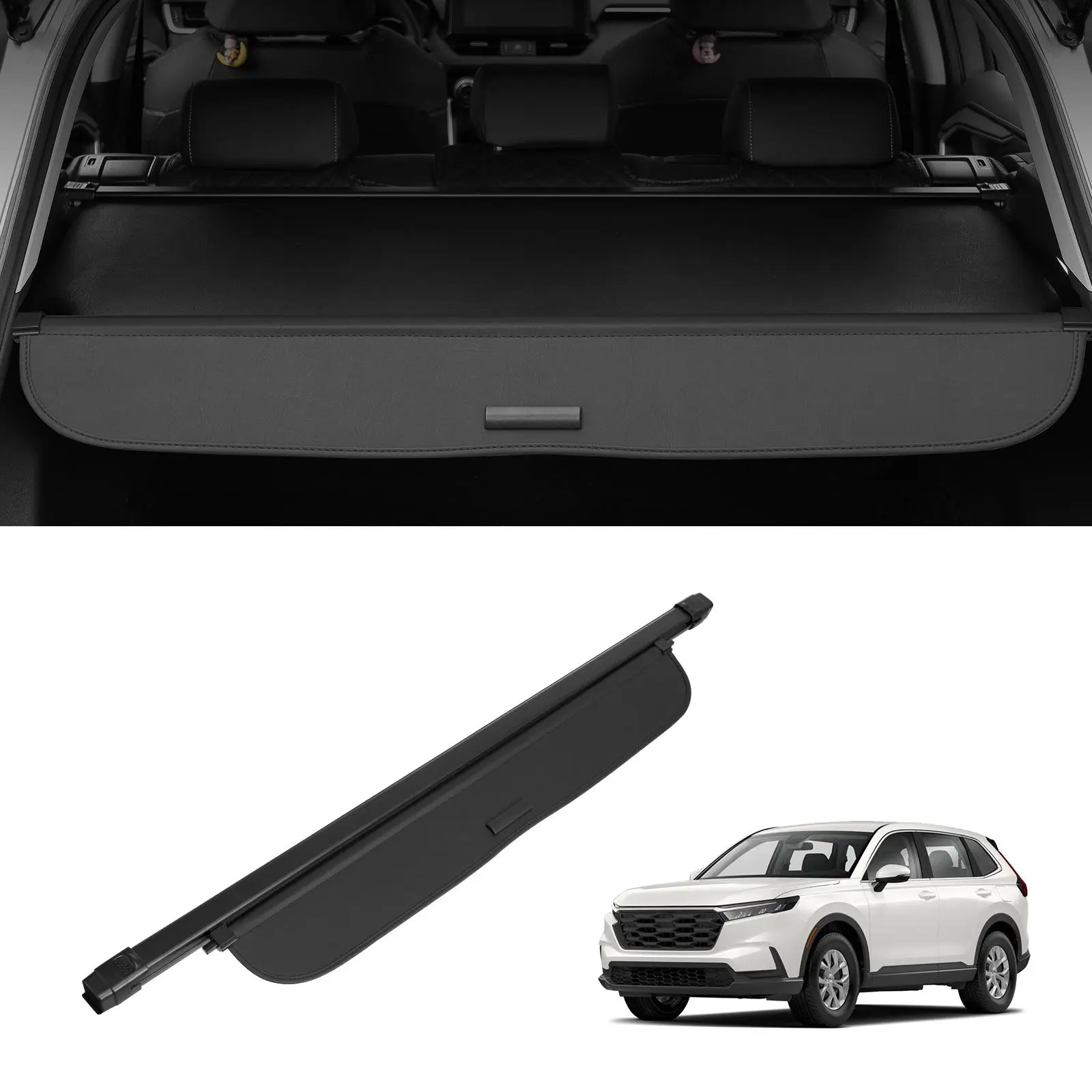 【DealsForYouDays】VEVOR Retractable Cargo Cover for Honda, Upgraded Waterproof Trunk Cover Security Shield Shade for Honda CRV 2023-2024, UV Resistant Rear Trunk Cover with Aluminum Alloy & PVC Material