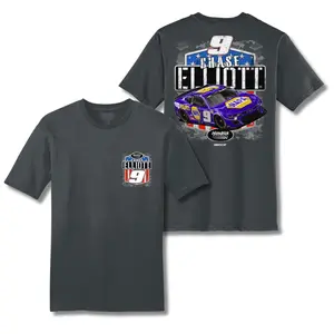 Chase Elliott 2025 NAPA Auto Parts Charcoal T-Shirt, NASCAR Cup Series #9 Graphic Tee for Racing Fans with Bold Car Design