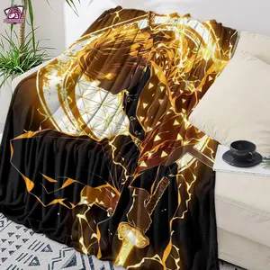 Zenitsu Demon Slayer Theme Flannel Throw Blanket Soft Texture Christmas Valentine Gift for Friends Family Birthdays 251028